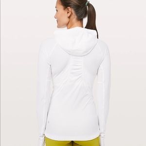 White Lululemon 1/4 zip with hoodie